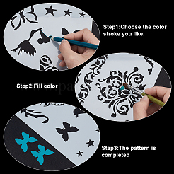 8Pcs 8 Style Plastic Drawing Painting Stencils Templates&nbsp;DIY-GF0004-82