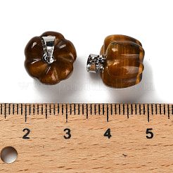 Natural Mixed Gemstone Pumpkin Charms&nbsp;G-K338-27P