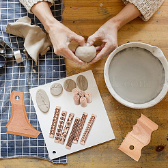 2Pcs 2 Styles Wood Pottery Foot Shaper Tools&nbsp;TOOL-UN0001-80