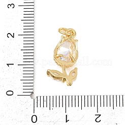 Brass Micro Pave Clear Cubic Zirconia Pendants&nbsp;KK-F931-13G-02