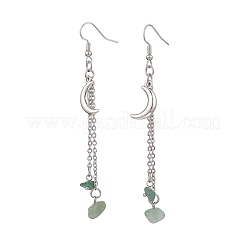 10 Pairs 10 Styles Brass Moon Dangle Earrings&nbsp;EJEW-JE06676