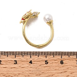 Brass Micro Pave Cubic Zirconia Cuff Rings&nbsp;RJEW-P166-03G-02