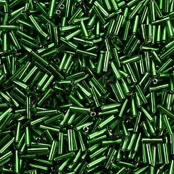 Plated Glass Bugle Beads&nbsp;SEED-S046-01B-27