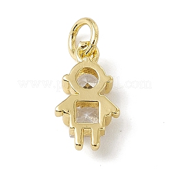 Brass Micro Pave Cubic Zirconia Charms&nbsp;ZIRC-F132-17G