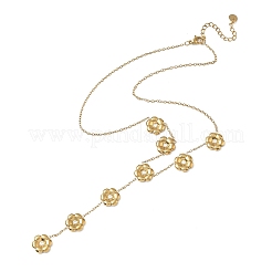 304 Stainless Steel Micro Pave Cubic Zirconia Lariat Necklaces for Women&nbsp;SA-CBA4051-03G