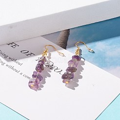 Natural Amethyst Chip Beaded Dangle Earrings&nbsp;EJEW-JE04788-05