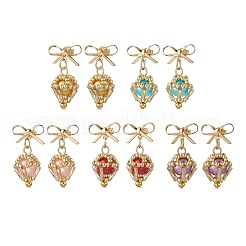 Brass Diamond Dangle Stud Earrings&nbsp;EJEW-MZ00465