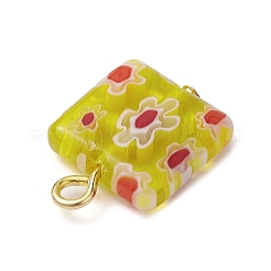 Square Handmade Millefiori Glass Pendants&nbsp;PALLOY-JF02486