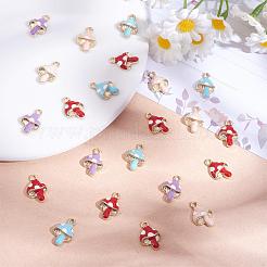 40 Pieces Mushroom Charms Pendant Alloy Enamel Mushroom Charm Mixed Color for Jewelry Necklace Earring Bracelet Making Crafts&nbsp;JX733A