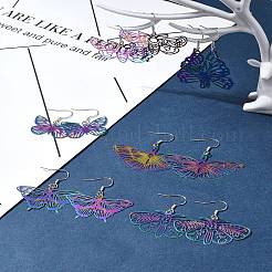DIY Butterfly 201 Stainless Steel Etched Metal Embellishments Dangle Earring Jewelry Making Kits&nbsp;DIY-FS0007-47
