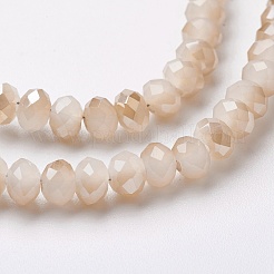 Electroplate Glass Beads Strands&nbsp;X-EGLA-F124-HR-A01