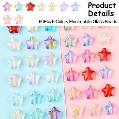 90Pcs 9 Colors Electroplate Glass Beads&nbsp;EGLA-FS0001-49