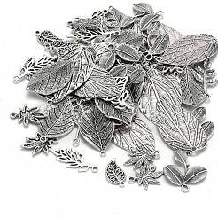 Mixed Style Tibetan Style Alloy Leaf Pendants&nbsp;TIBEP-F040-01AS