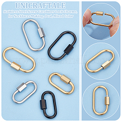 6Pcs 6 Styles 304 Stainless Steel Screw Carabiner Lock Charms&nbsp;STAS-UN0055-95