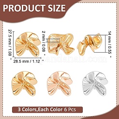 18Pcs 3 Colors 1-Hole Alloy Shank Buttons&nbsp;BUTT-WR0001-35B