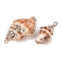 Electroplate Natural Spiral Shell Pendants&nbsp;SSHEL-Q100-39G