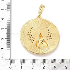 Brass Micro Pave Cubic Zirconia Pendants&nbsp;KK-D317-122G