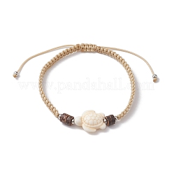 3Pcs 3 Styles Turtle & Starfish Dyed Synthetic Turquoise & Cowrie Shell Braided Bead Bracelet Sets&nbsp;BJEW-JB10281