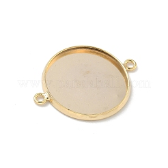 Flat Round Brass Connector Cabochon Settings&nbsp;KK-K414-13C-G