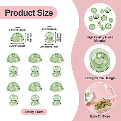 6 Sets Transparent Glass Bead Caps&nbsp;GLAA-BY0001-07D