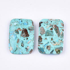 Assembled Synthetic Imperial Jasper and Turquoise Pendants&nbsp;G-S329-049