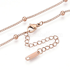 Ion Plating(IP) 304 Stainless Steel Satellite Chain Necklace for Men Women&nbsp;NJEW-E076-01RG