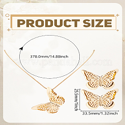 Alloy Hollow Butterfly Stud Earrings & Pendant Necklaces Sets for Women&nbsp;SJEW-LP0001-41