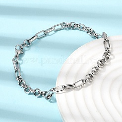 304 Stainless Steel Link Chain Bracelet & Necklace Jewelry Sets&nbsp;SJEW-L199-17P