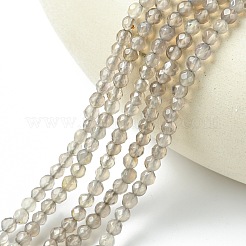 Natural Grey Agate Round Beads Strand&nbsp;G-L084-4mm-08