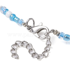 Synthetic Turquoise Starfish & Turtle & Seed Beaded Necklace for Women&nbsp;NJEW-JN04482-02