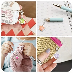 60Pcs 10 Styles Alloy & Acrylic Pendant Decorations&nbsp;HJEW-YW00438