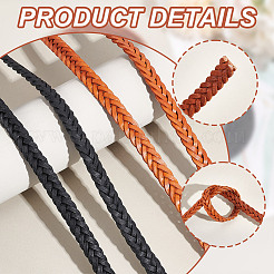 2M 2 Colors Braided Cowhide Leather Cords&nbsp;WL-GA0001-03