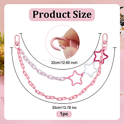 Acrylic Star Charm Iron Chain Bag Decorative Chains&nbsp;HJEW-OC00302
