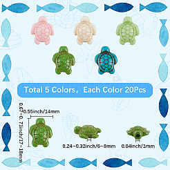 100Pcs 5 Styles Dyed Synthetic Turquoise Beads&nbsp;G-SC0003-49