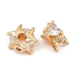 Brass Micro Pave Cubic Zirconia Beads&nbsp;KK-K407-40G