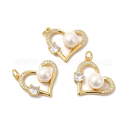 Rack Plating Brass Micro Pave Clear Cubic Zirconia Pendants&nbsp;KK-A177-11G