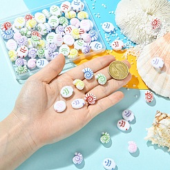 80Pcs 2 Styles Opaque Acrylic Beads&nbsp;SACR-YW0002-18