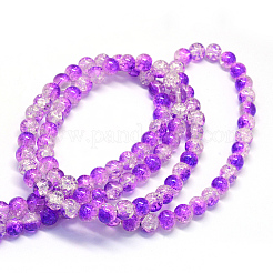 Baking Paint Transparent Crackle Glass Round Bead Strands&nbsp;DGLA-Q018-4mm-68