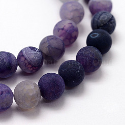 Frosted Natural Weathered Agate Beads Strands&nbsp;G-F374-8mm-01