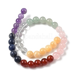 Chakra Natural Yellow Jade & Crystal Quartz & Green Aventurine & Rose Quartz & Carnelian & Sodalite & Amethyst Beads Strands&nbsp;G-NH0002-E03-10mm