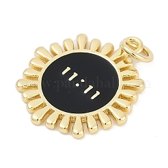 Sun with 11:11 Brass Enamel Pendants&nbsp;KK-G522-38G-01