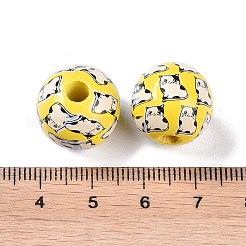 Printed Wood Beads&nbsp;WOOD-C017-01B