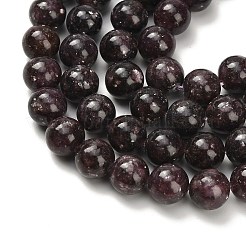 Natural Lepidolite/Purple Mica Stone Beads Strands&nbsp;G-H335-B03-10mm-A