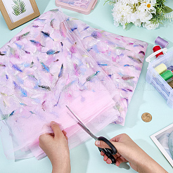Feather Pattern Nylon Fabric&nbsp;DIY-WH20066-004C