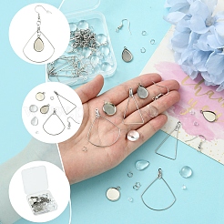 DIY Triangle & Fan 304 Stainless Steel Dangle Earring Making Kits&nbsp;DIY-FS0007-85