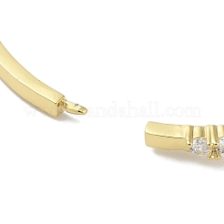 Rack Plating Brass Pave Cubic Zirconia Bowknot Hinged Bangles for Women&nbsp;BJEW-R317-03G-02