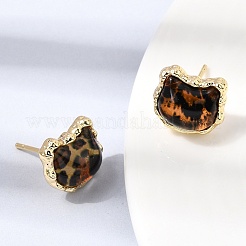 Brass Stud Earrings&nbsp;EJEW-D355-09G