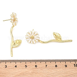 Flower Brass Stud Earrings&nbsp;EJEW-C181-05G