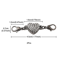 Alloy Crystal Rhinestone Magnetic Clasps&nbsp;ALRI-YW0001-10B