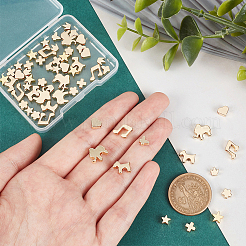 60Pcs 10 Style Brass Beads&nbsp;KK-PH0037-04